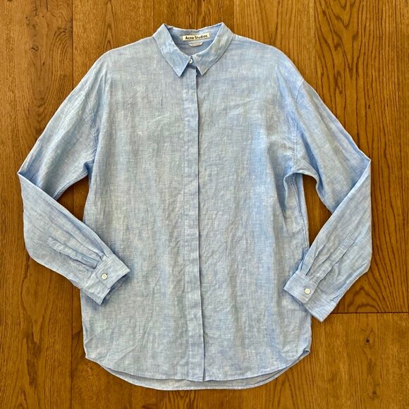 Acne Studios Bela Slub Linen Shirt - Picture 5 of 10